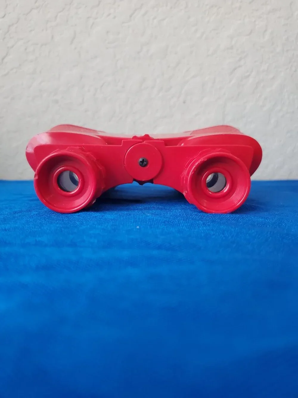 Vintage Red Non Prismatic Childrens Binoculars Made In Italy Retro Toy